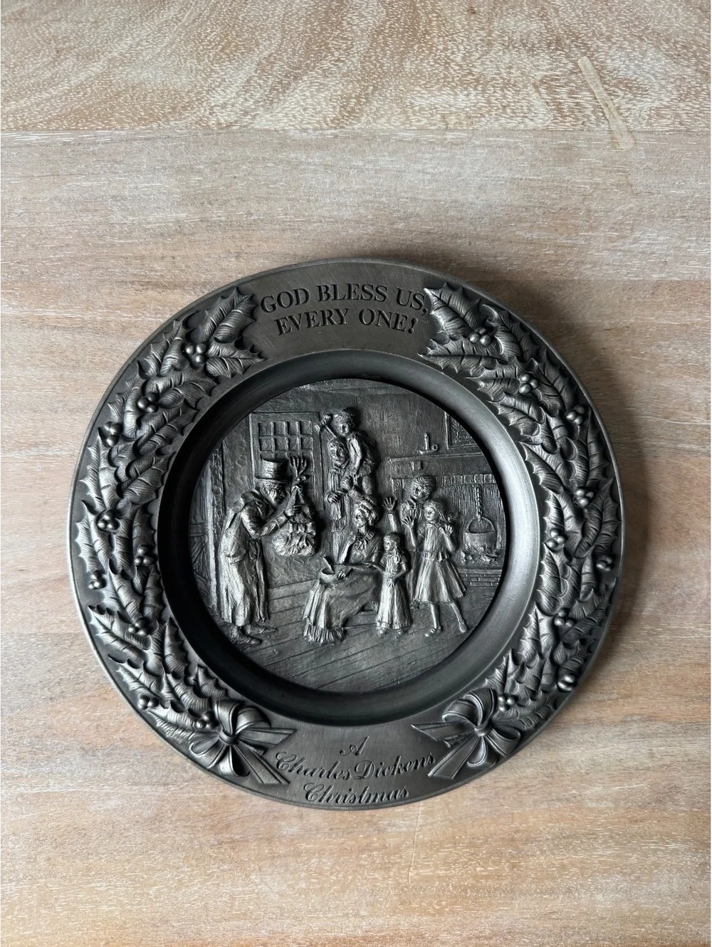 A Charles Dickens Christmas Limited Edition Pewter Plaque